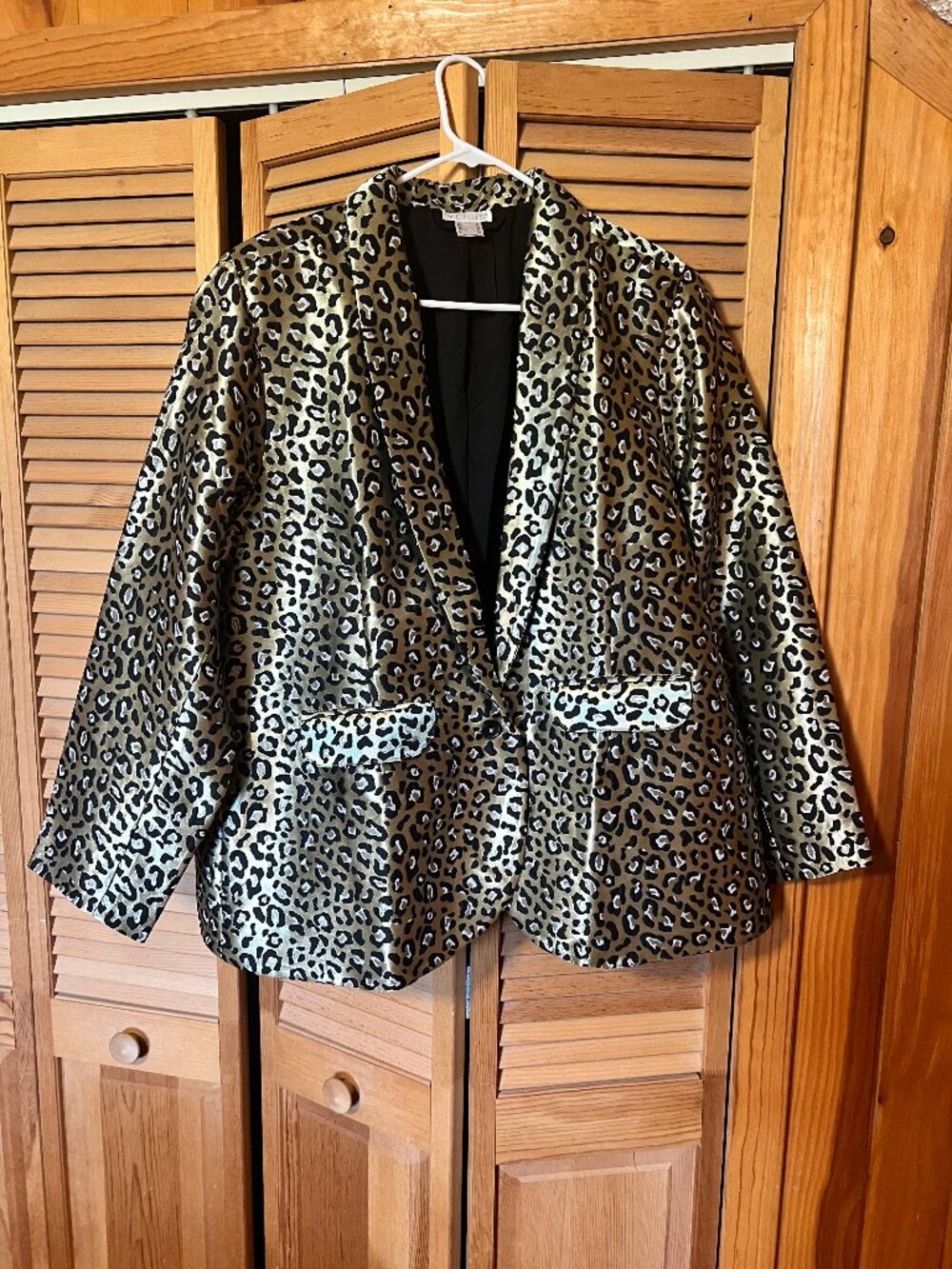 NWT Venus Gold Leopard Blazer Sz 20